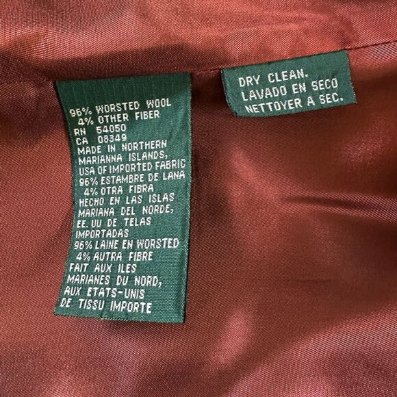 Vintage Lauren Ralph Lauren Blazer Jacket Sz 10P Olive Worsted Wool Equestrian - Picture 7 of 8